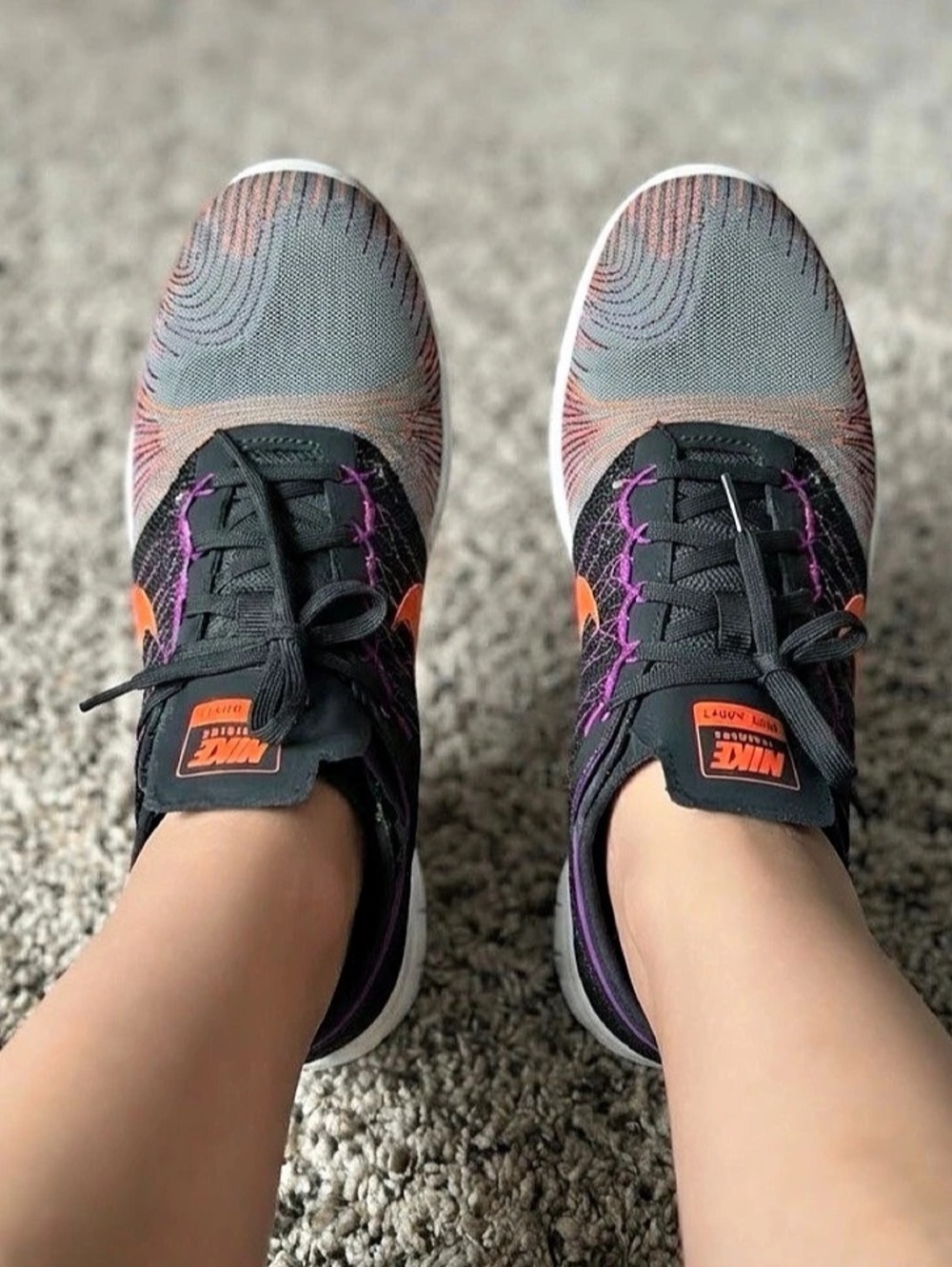 Nike Flex Adapt TR Womens Size 8.5 Gray Pink Orange Cross Training Running Shoes